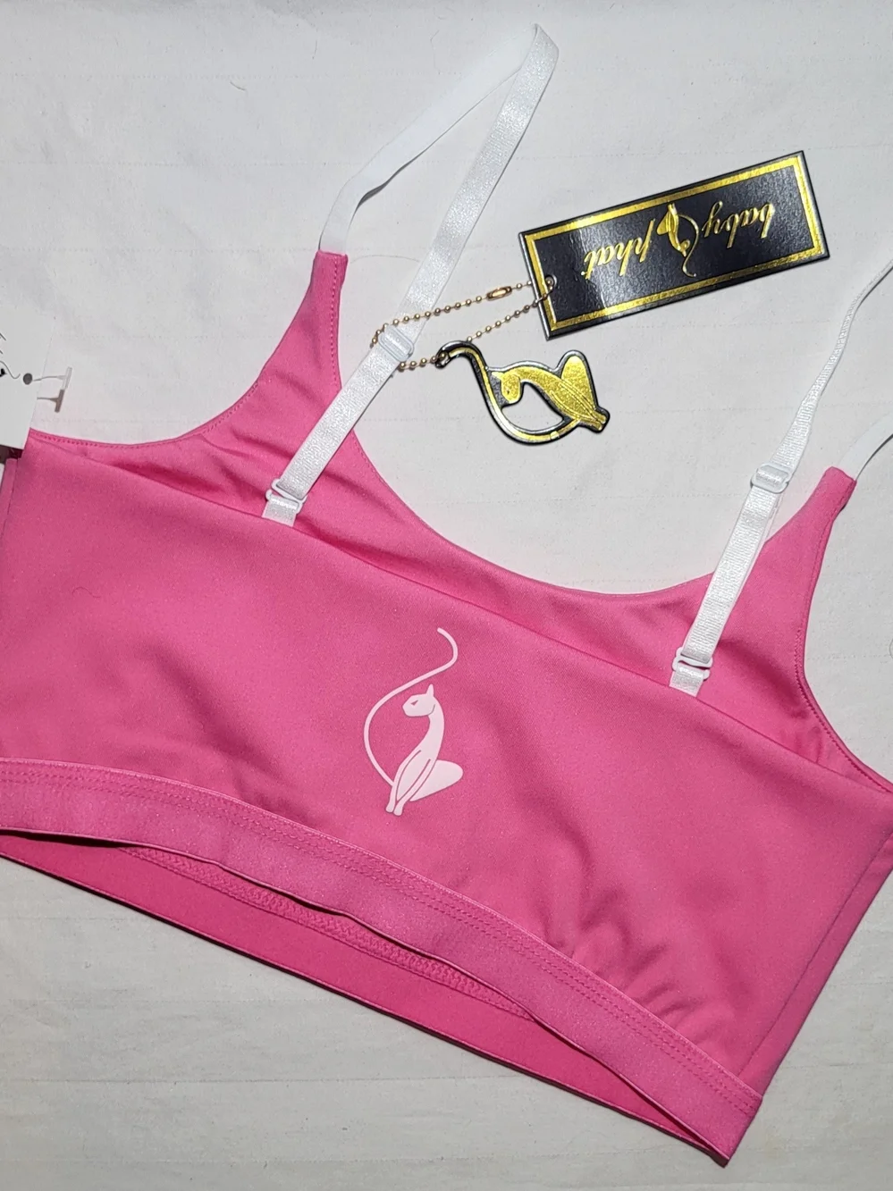 Baby Phat Hot Pink Logo Crop Bralette
